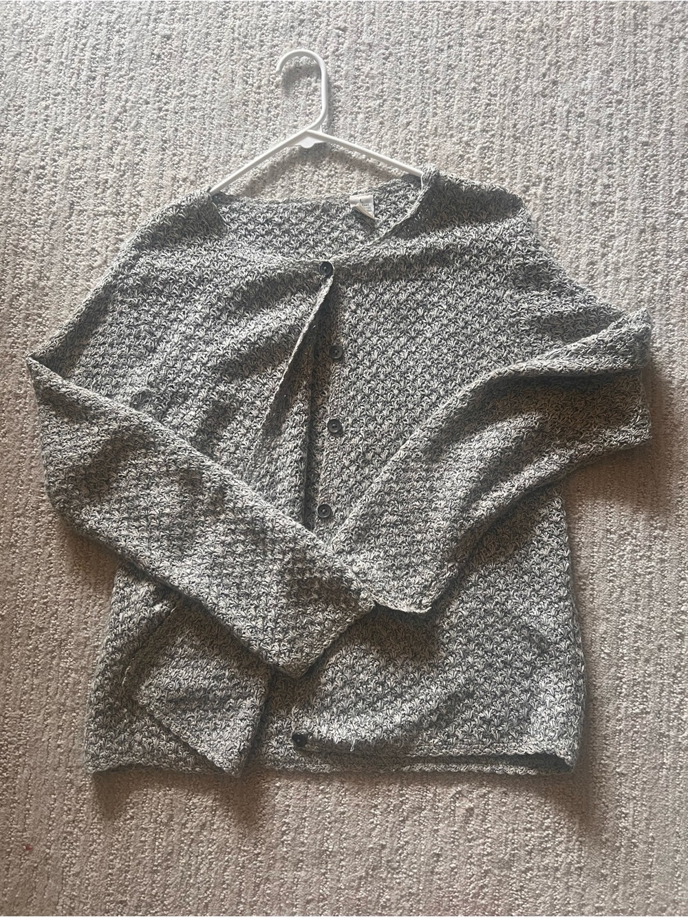 Classic Gray Button-Front Women's Sweater Cardigan